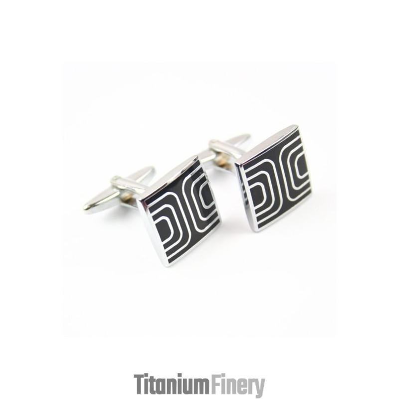 Titanium And Symmetry Black Ip Plated Cufflinks Titanium And Symmetry Black Ip Plated Cufflinks