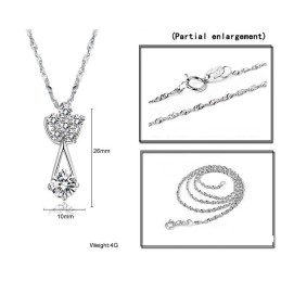 Dependable Performance Female Platinum Plating Titanium Necklace With Diamond