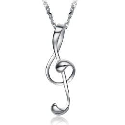 Reliable Reputation Female Musical Notation Platinum Plating Titanium Necklace