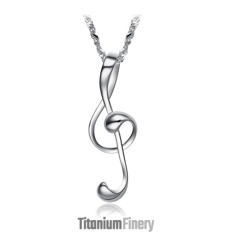 Reliable Reputation Female Musical Notation Platinum Plating Titanium Necklace Reliable Reputation Female Musical Notation Platinum Plating Titanium Necklace