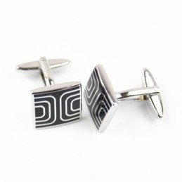 Titanium And Symmetry Black Ip Plated Cufflinks