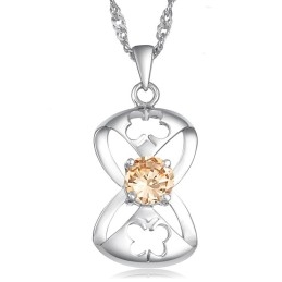 Wide Varieties Female Butterfly Shape Platinum Plating Titanium Necklace