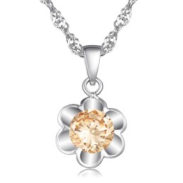The Queen Of Quality Female Pure Platinum Plating Titanium Necklace With Diamond