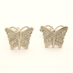 Titanium Butterfly Cufflinks With Diamonds