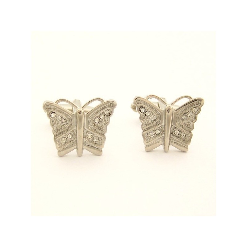 Titanium Butterfly Cufflinks With Diamonds Titanium Butterfly Cufflinks With Diamonds