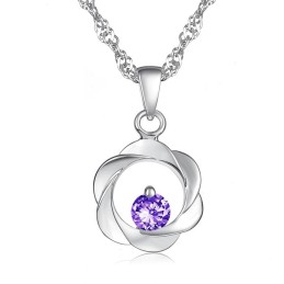Quality And Quantity Assured Female Elegant Platinum Plating Titanium Necklace With Diamond