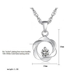 Quality And Quantity Assured Female Elegant Platinum Plating Titanium Necklace With Diamond