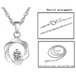 Quality And Quantity Assured Female Elegant Platinum Plating Titanium Necklace With Diamond