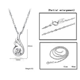 Wide Varieties Female Platinum Plating Titanium Necklace With Diamond