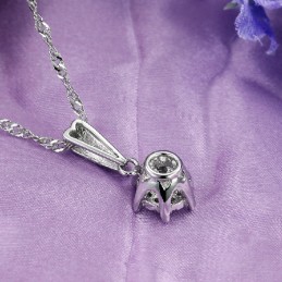 Reliable Reputation Female Platinum Plating Titanium Necklace With Diamond