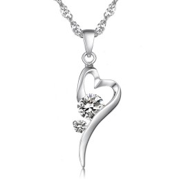 Wide Varieties Female Lock Shape Platinum Plating Titanium Necklace With Diamond