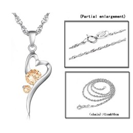 Wide Varieties Female Lock Shape Platinum Plating Titanium Necklace With Diamond