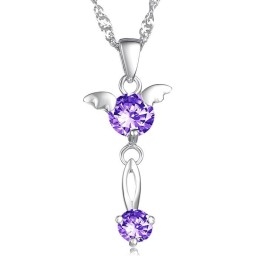 Quality And Quantity Assured Female Platinum Plating Titanium Necklace With Diamond