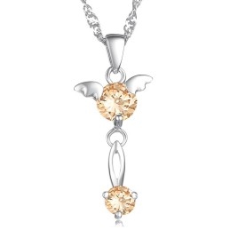 Quality And Quantity Assured Female Platinum Plating Titanium Necklace With Diamond