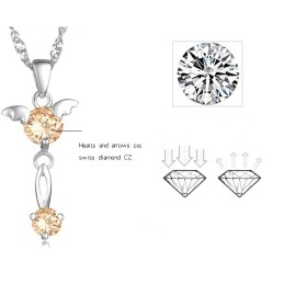 Quality And Quantity Assured Female Platinum Plating Titanium Necklace With Diamond