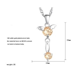 Quality And Quantity Assured Female Platinum Plating Titanium Necklace With Diamond