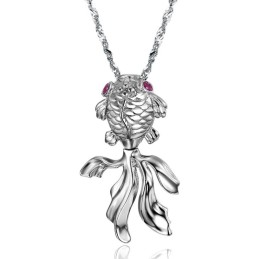 Easy To Use Female Fish Shape Platinum Plating Titanium Necklace