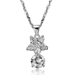 The Queen Of Quality Female Star Platinum Plating Titanium Necklace With Rhinestone