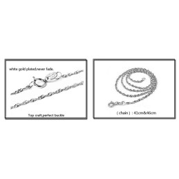 The Queen Of Quality Female Star Platinum Plating Titanium Necklace With Rhinestone