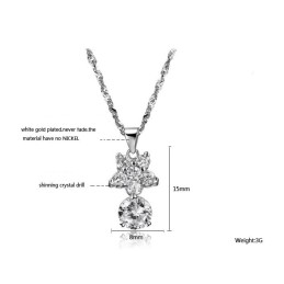 The Queen Of Quality Female Star Platinum Plating Titanium Necklace With Rhinestone