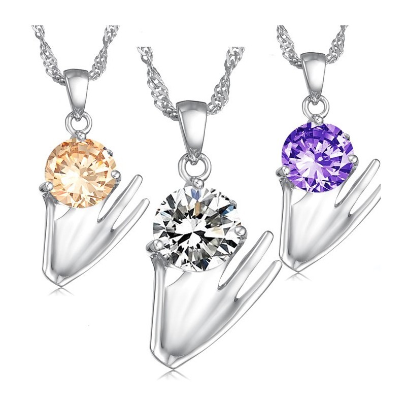 Wide Varieties Female Purple Platinum Plating Titanium Necklace With Diamond Wide Varieties Female Purple Platinum Plating Titanium Necklace With Diamond