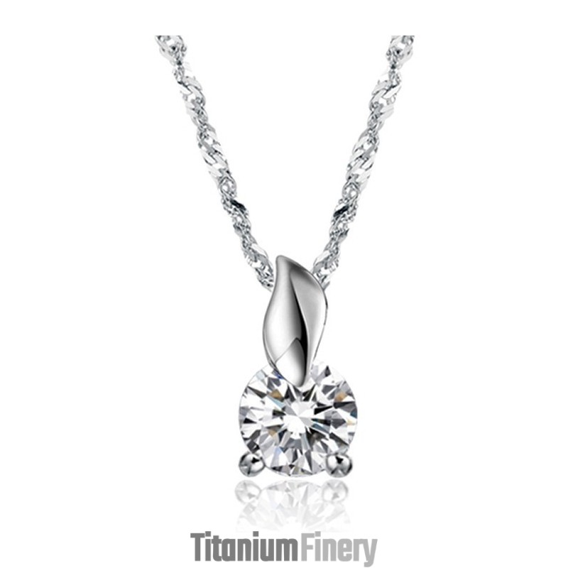 Easy To Use Female Platinum Plating Titanium Necklace With Diamond Easy To Use Female Platinum Plating Titanium Necklace With Diamond
