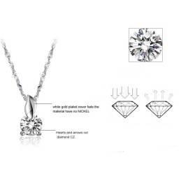 Easy To Use Female Platinum Plating Titanium Necklace With Diamond