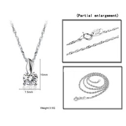 Easy To Use Female Platinum Plating Titanium Necklace With Diamond