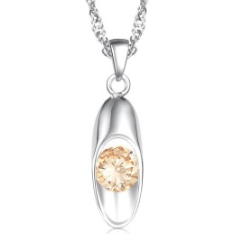 Quality And Quantity Assured Female Platinum Plating Titanium Necklace With Diamond