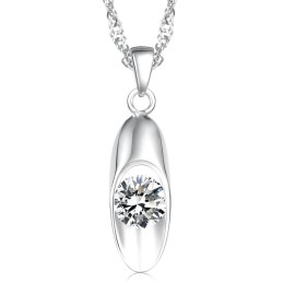 Quality And Quantity Assured Female Platinum Plating Titanium Necklace With Diamond