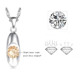 Quality And Quantity Assured Female Platinum Plating Titanium Necklace With Diamond
