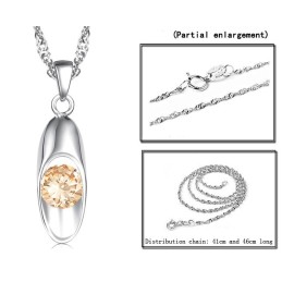 Quality And Quantity Assured Female Platinum Plating Titanium Necklace With Diamond