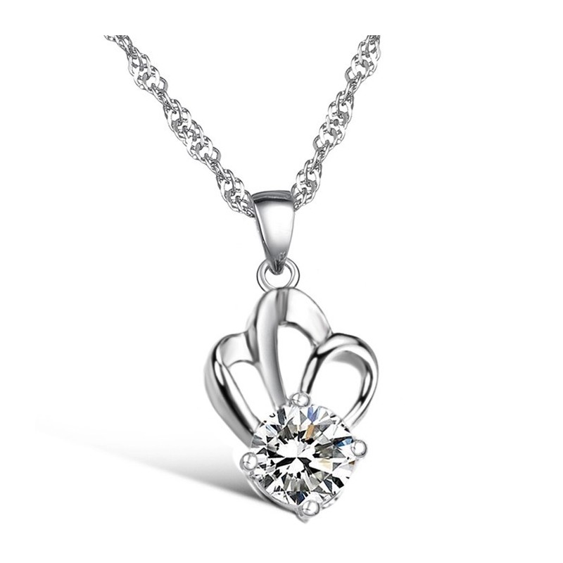 Easy To Use Female Allergy Free Platinum Plating Titanium Necklace With Rhinestone Easy To Use Female Allergy Free Platinum Plating Titanium Necklace With Rhinestone