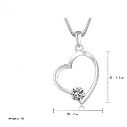 Wide Varieties Female Platinum Plating Titanium Necklace With Diamond