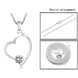 Wide Varieties Female Platinum Plating Titanium Necklace With Diamond