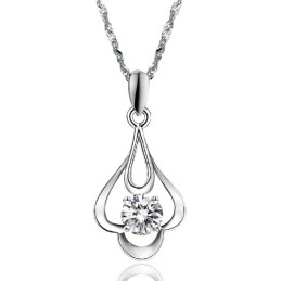 Quality And Quantity Assured Female Platinum Plating Titanium Necklace With Diamond
