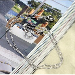 Quality And Quantity Assured Female Platinum Plating Titanium Necklace With Diamond