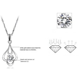 Quality And Quantity Assured Female Platinum Plating Titanium Necklace With Diamond