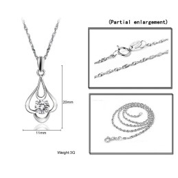 Quality And Quantity Assured Female Platinum Plating Titanium Necklace With Diamond