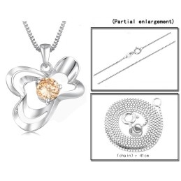 Excellent Quality Female Platinum Plating Titanium Necklace With Diamond