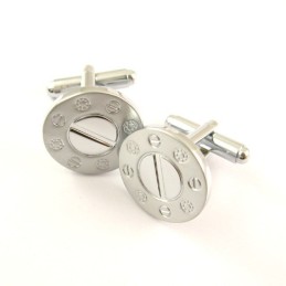Titanium Sun And Moon Round Cufflinks