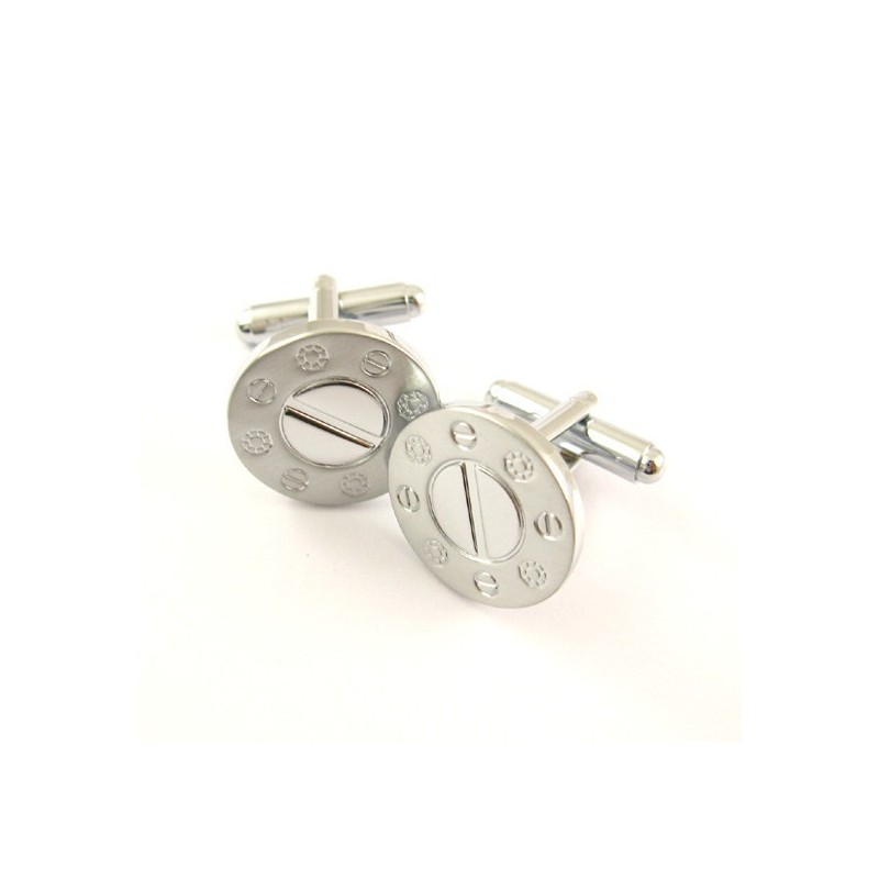 Titanium Sun And Moon Round Cufflinks