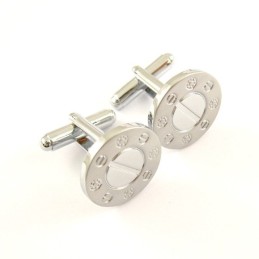 Titanium Sun And Moon Round Cufflinks