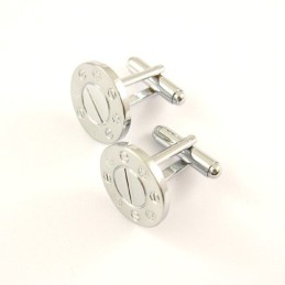 Titanium Sun And Moon Round Cufflinks