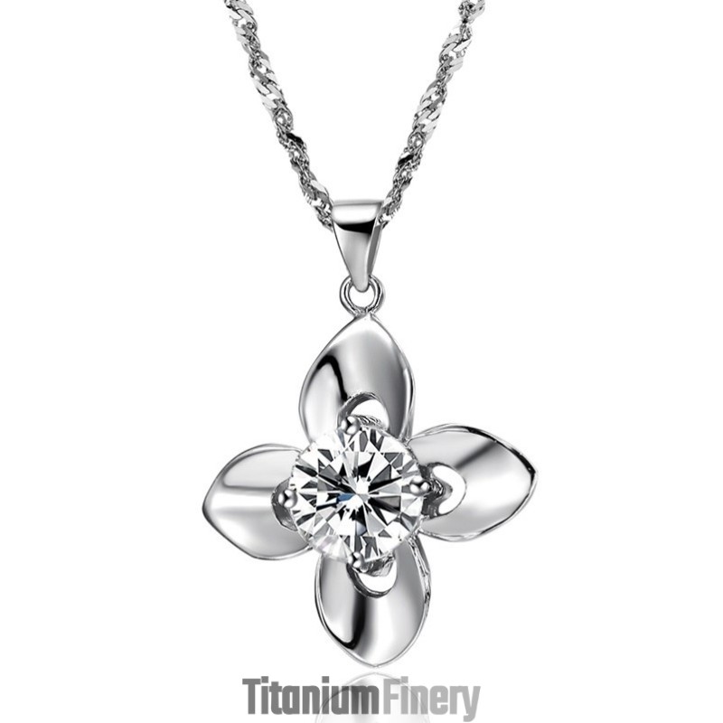 World-Wide Renown Female Platinum Plating Titanium Necklace With Diamond World-Wide Renown Female Platinum Plating Titanium Necklace With Diamond