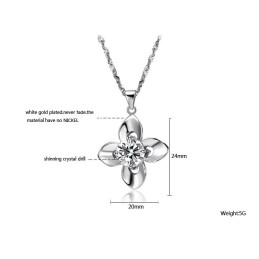 World-Wide Renown Female Platinum Plating Titanium Necklace With Diamond