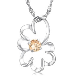 Wide Varieties Female Purple Platinum Plating Titanium Necklace With Diamond