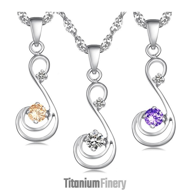 Quality And Quantity Assured Female Platinum Plating Titanium Necklace With Diamond Quality And Quantity Assured Female Platinum Plating Titanium Necklace With Diamond
