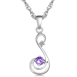 Quality And Quantity Assured Female Platinum Plating Titanium Necklace With Diamond