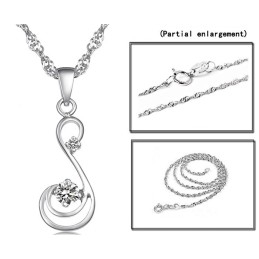 Quality And Quantity Assured Female Platinum Plating Titanium Necklace With Diamond